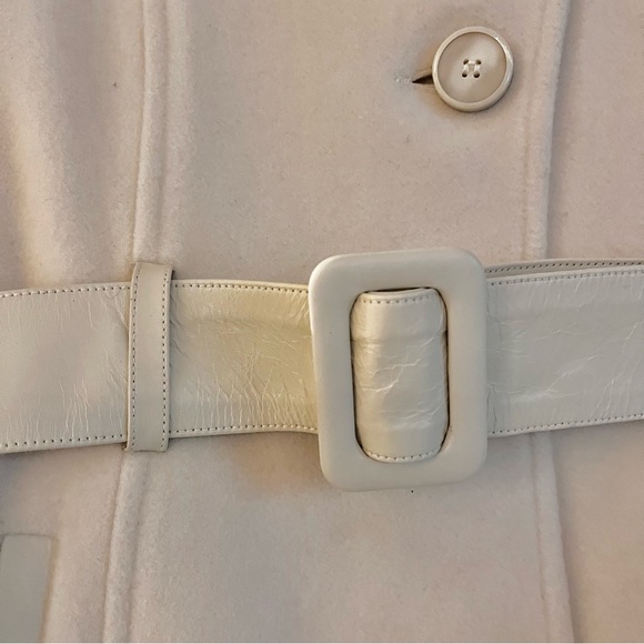 BNWOT MACKAGE WOOL CREAM COAT WITH LEATHER DETAILING - Picture 10 of 16